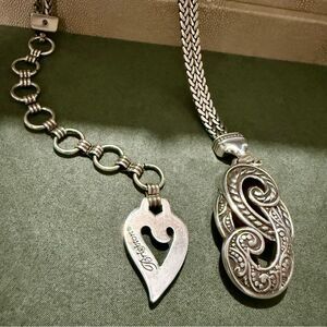 BRIGHTON FILIGREE HEART DESIGNER BELT – SILVER STATEMENT PIECE